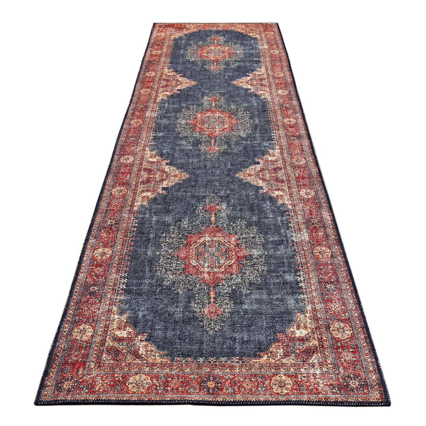 Flores 24 Navy Hallway Runner
