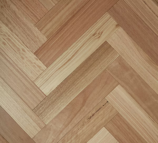 Timber Fiddleback - 600X120 BLACKBUTT Herringbone